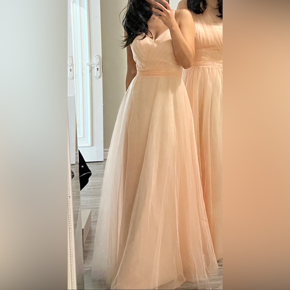 custom made bridesmaid dress pink maxi - Picture 6 of 11